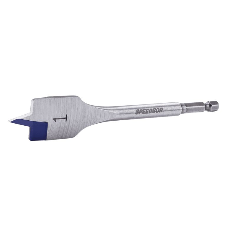 Irwin 88816 Spade Drill Bit, 1 in Dia, 6 in OAL, Flat Flute, 1/4 in Dia Shank, Hex Shank