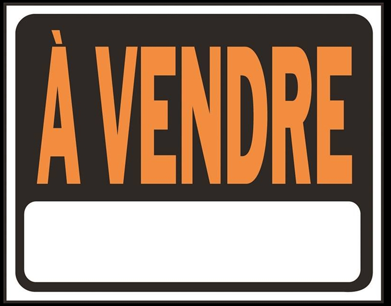 Hy-Ko SP-130 Sign, A VENDRE, Orange Legend, Black Background