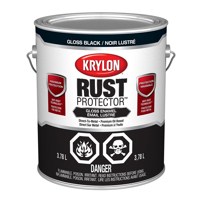 Krylon 469401000 Enamel Paint, Gloss, Black, 3.78 L Pail