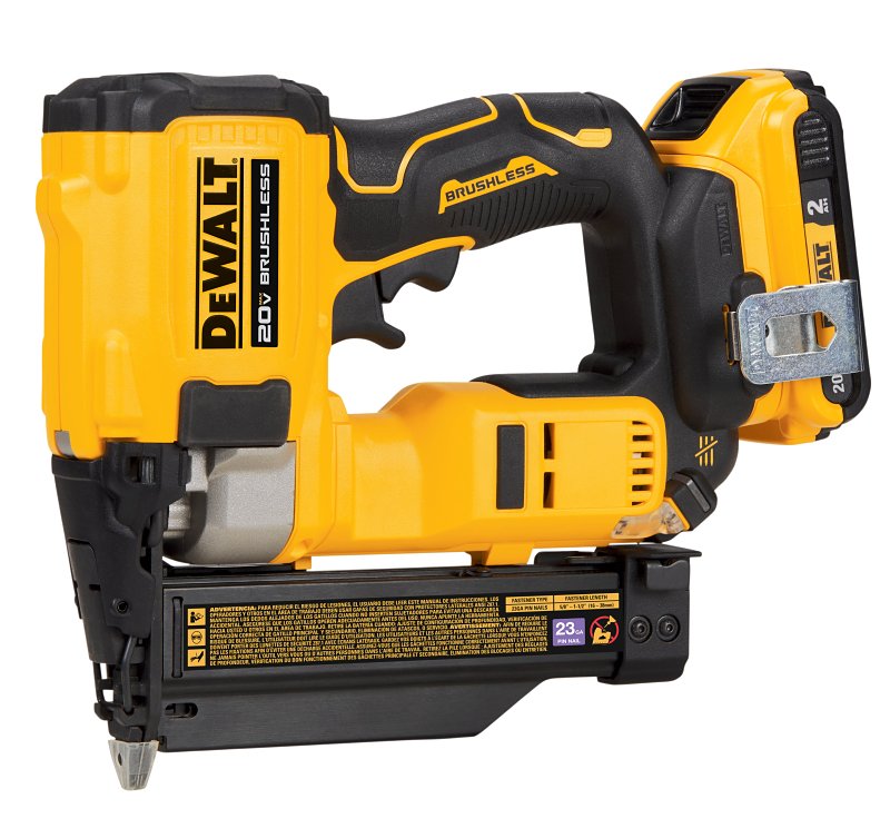DEWALT Atomic Compact DCN623D1 Nailer Kit, Battery Included, 20 V, 2 Ah, Adhesive Collation, 23 ga Nail