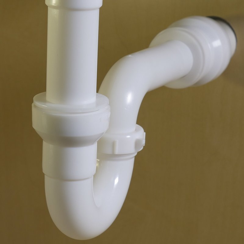 Insta-Plumb 400IPK P-Trap, 1-1/2 in, Push-to-Connect, Plastic, White