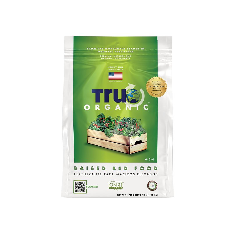 True ORGANIC R0012 Raised Bed Plant Food, 4 lb Bag, 6-3-6 N-P-K Ratio