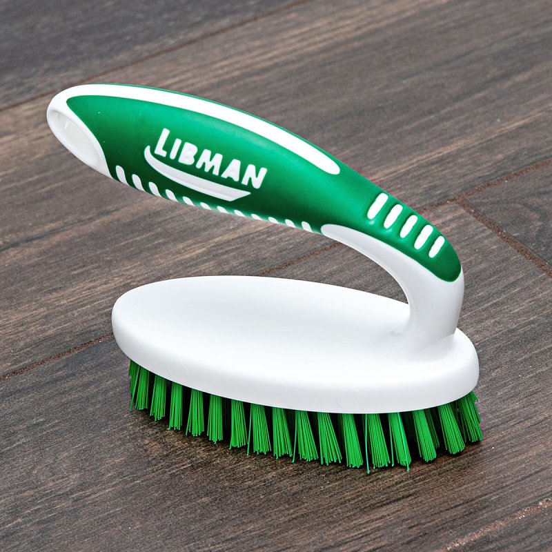 Libman 15 Small Scrub Brush, 3/4 in L Trim, Polymer, 4-1/4 in W Brush, 5-1/4 in OAL, Green