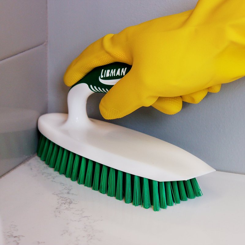 Libman 16 Scrub Brush, 1 in L Trim, PET, 7-1/2 in W Brush, 7-1/4 in OAL, White