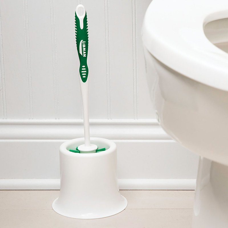 Libman 34 Toilet Bowl Brush, 1 in L Trim, PET Bristle, Polypropylene Holder, White Holder
