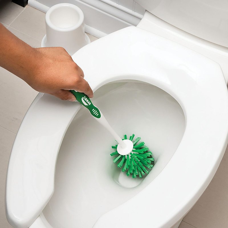 Libman 34 Toilet Bowl Brush, 1 in L Trim, PET Bristle, Polypropylene Holder, White Holder