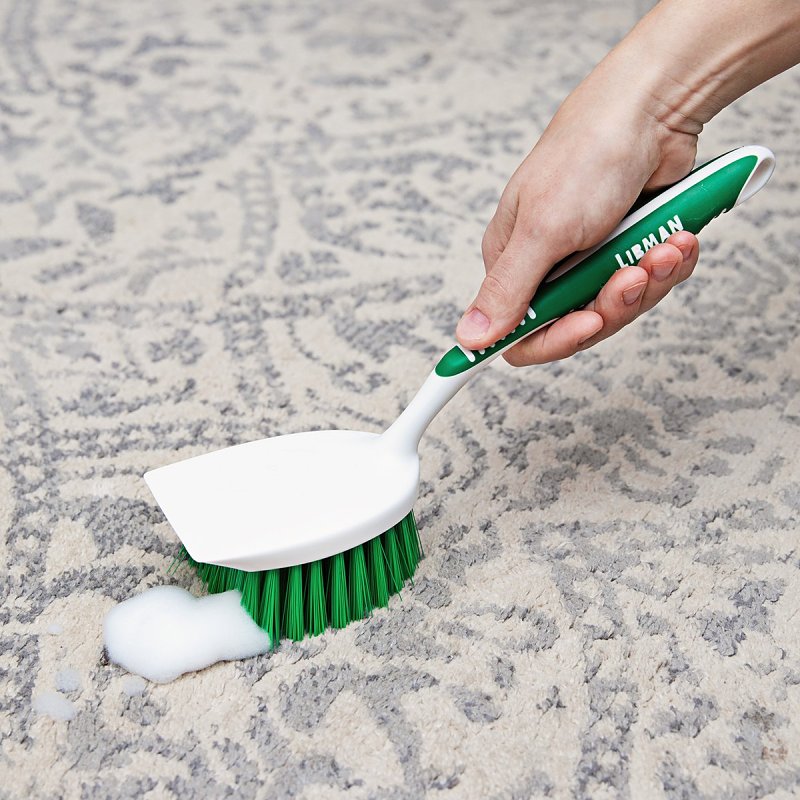 Libman 54 Heavy-Duty Scrub Brush, 1-1/2 in L Trim, PET, Green, 3-1/2 in W Brush, 11.13 in OAL, White