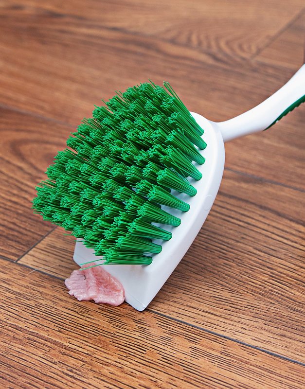 Libman 54 Heavy-Duty Scrub Brush, 1-1/2 in L Trim, PET, Green, 3-1/2 in W Brush, 11.13 in OAL, White