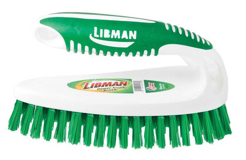 Libman 57 Power Scrub Brush, 1 in L Trim, PET, Green, 2-1/2 in W Brush, 6.37 in OAL, Green/White