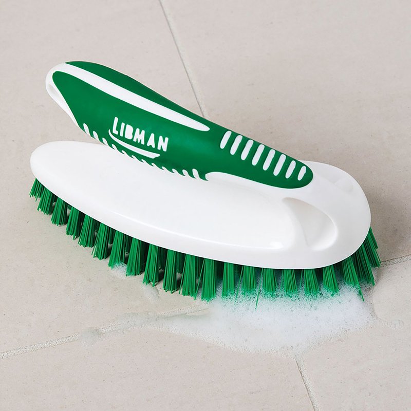 Libman 57 Power Scrub Brush, 1 in L Trim, PET, Green, 2-1/2 in W Brush, 6.37 in OAL, Green/White