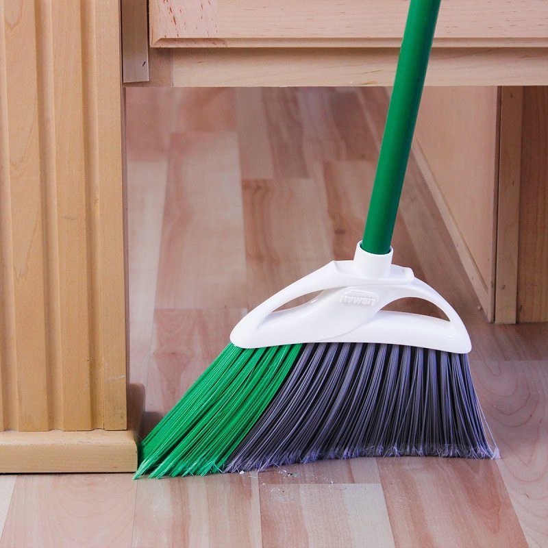 Libman PRECISION ANGLE Series 201 Broom, 11 in Sweep Face, 5 in L Trim, 53 in L, Steel