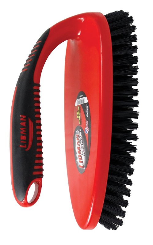 Libman 567 Big Scrub Brush, 1 in L Trim, PET, 3-1/2 in W Brush, 9 in OAL, Red