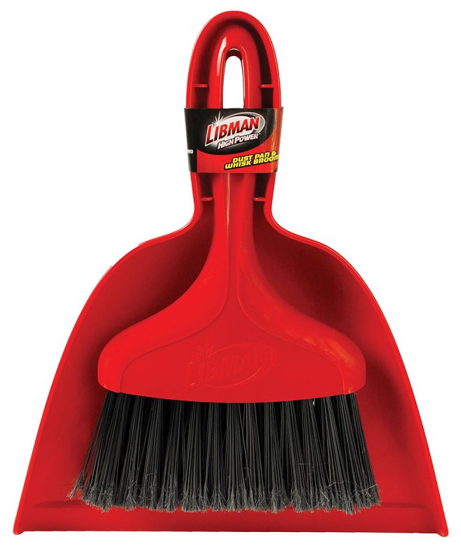 Libman 906 Dustpan with Whisk Broom, 12 in L, 10 in W, Polypropylene, Red