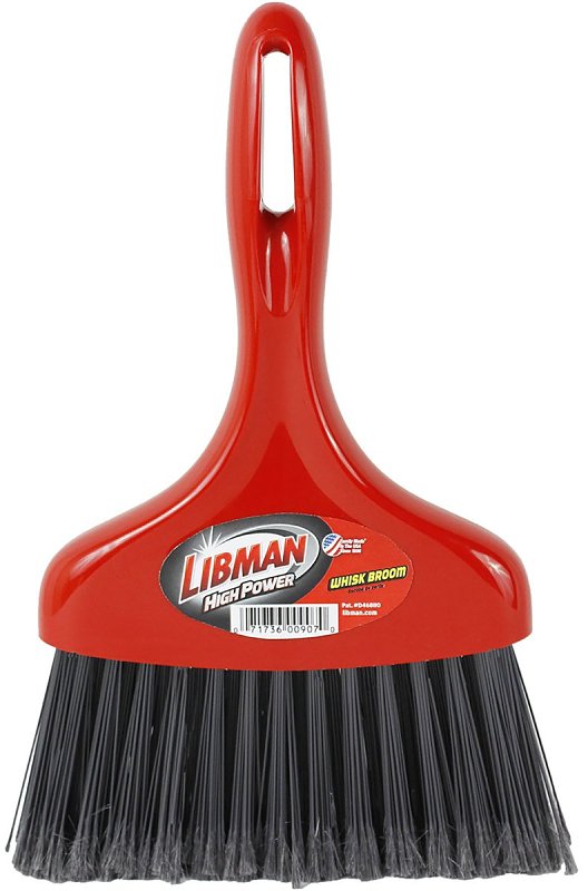 Libman 907 Whisk Broom, 7 in Sweep Face, 5 in L Trim, PET Bristle, 11-3/4 in OAL, Polypropylene Handle