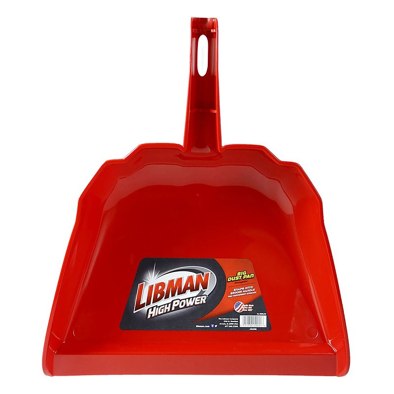 Libman 911 Big Dustpan, 16 in L, 13-1/2 in W, Polypropylene, Red