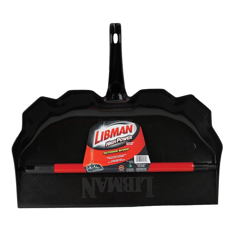 Libman 929 Outdoor Scoop, 21-3/4 in L, 22-1/2 in W, Polymer, Black