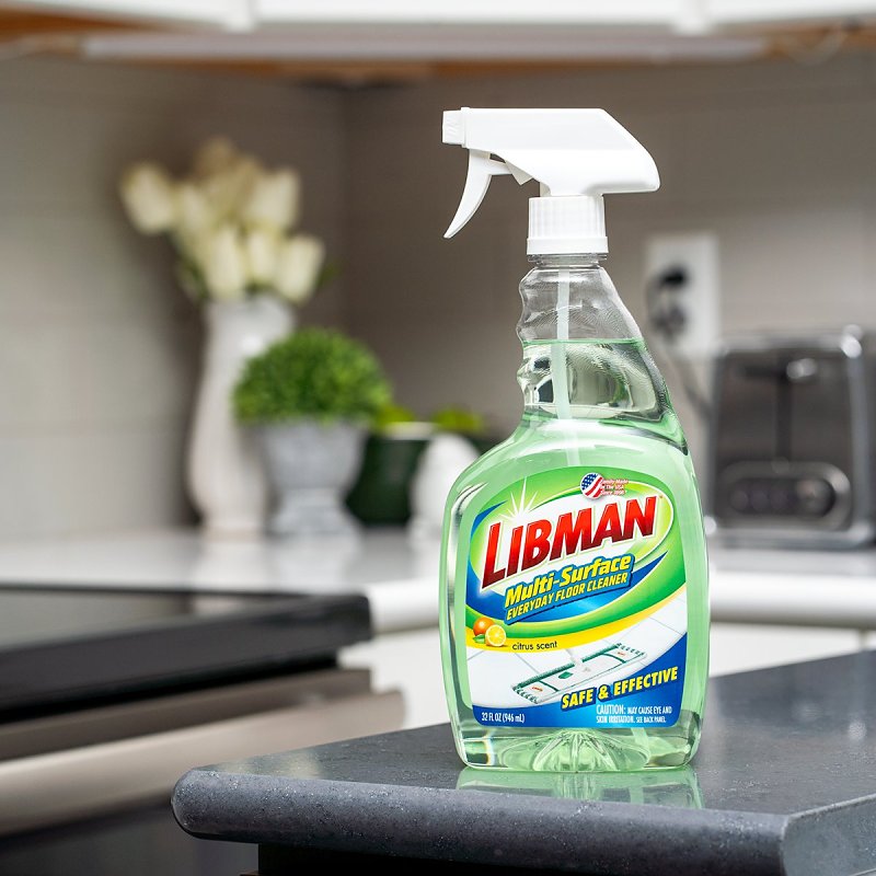 Libman 2066 Multi-Surface Everyday Floor Cleaner, 32 oz, Liquid, Citrus, Clear