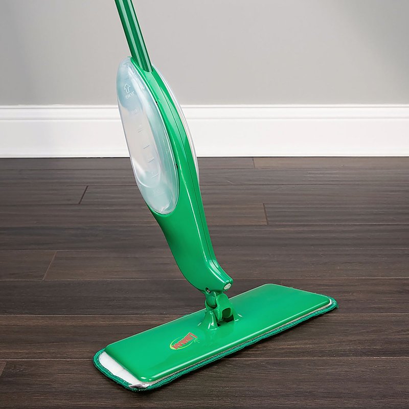 Libman Freedom Series 4002 Spray Mop, 18 oz Bottle, Microfiber Mop Head, Green Mop Head, 49 in L