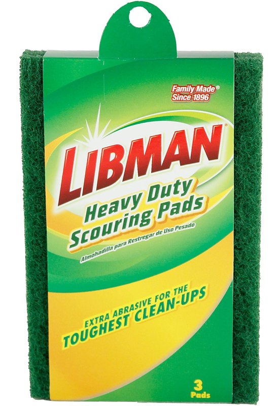 Libman 66 Heavy-Duty Scouring Pad, Synthetic Abrasive, 6-3/4 in L, 3.88 in W