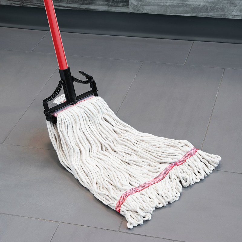 Libman 972 Mop Refill, 1-1/4 in Headband, Cotton/Poly, Red/White