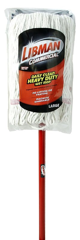 Libman 979 Wet Mop, 65-1/4 in L, Quick-Change Mop Connection, Cotton/Polyester Mop Head, Steel Handle