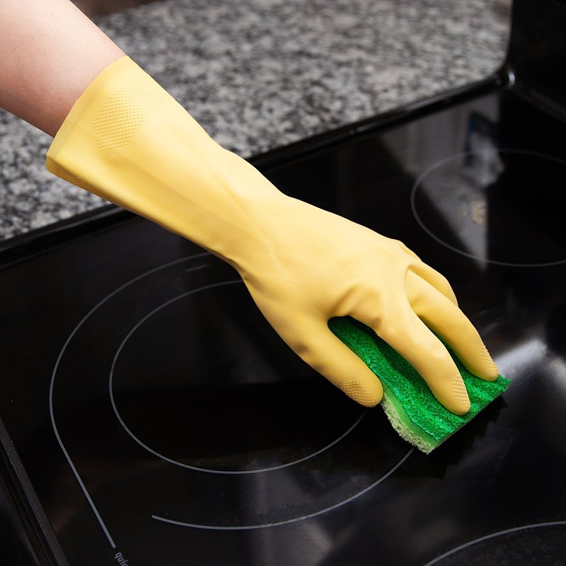 Libman 1321 All-Purpose Reusable Gloves, M, 12 in L, Latex, Yellow