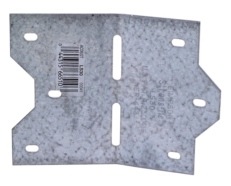 Simpson Strong-Tie LS LS30 Skewable Angle, 3-7/8 in H, Steel, Galvanized/Zinc