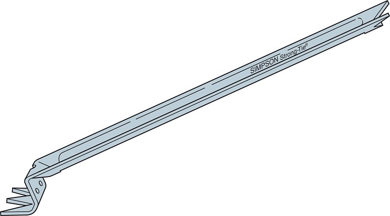 Simpson Strong-Tie NCA NCA2X8-16 Nailless Compression Bridging, 15-1/4 in L, 0.69 in W, 2 x 8, 2 x 14 in Post/Joist