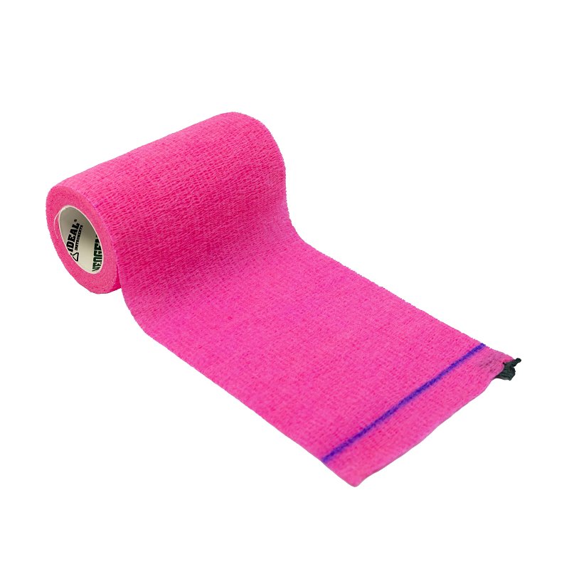 Neogen SyrFlex TA3400HP-E Cohesive Bandage, 5 yd L, 4 in W, Hot Pink
