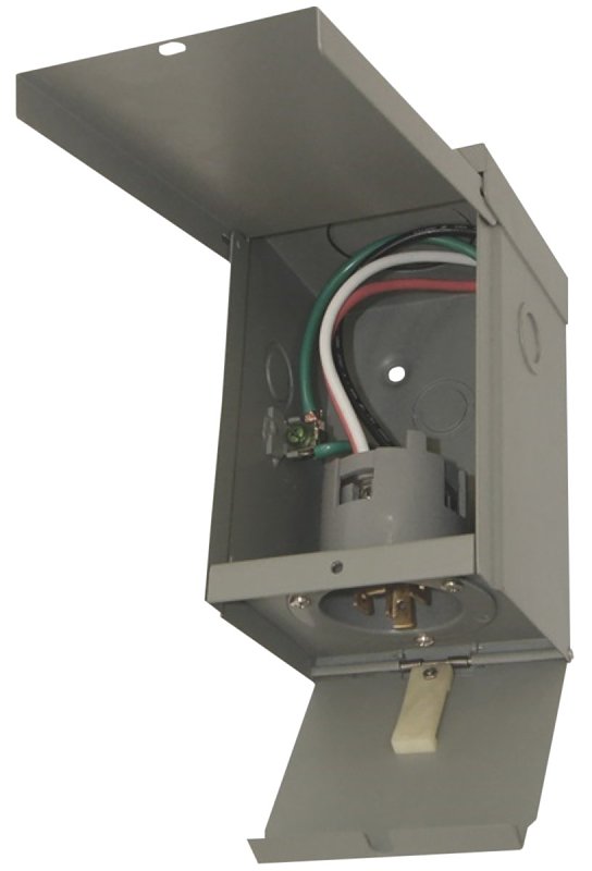 Connecticut Electric EGEPI50 Power Inlet Box with Cover, 50 A, Surface Mounting, Gray