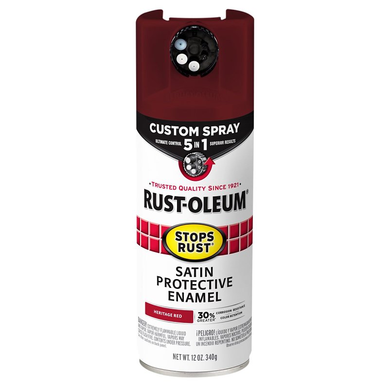 Stops Rust 376880 Rust Preventative Spray Paint, Satin, Heritage Red, 12 oz, Can