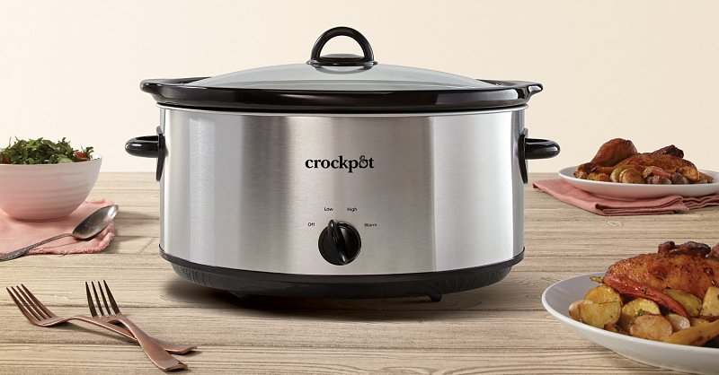 Crock-Pot 2133115 Manual Slow Cooker, 8 qt Capacity, Stainless Steel