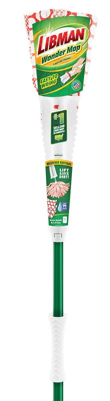Libman Wonder Series 2000 Mop, 62 in L, Microfiber Mop Head, Steel Handle