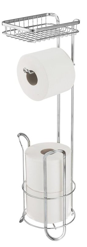 iDESIGN 79260 Toilet Paper Holder with Shelf, Chrome