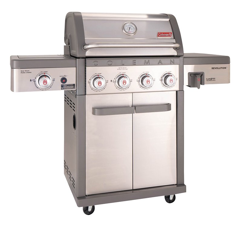 Coleman Revolution RV-401BBQ Barbecue Grill, 50,000 Btu/hr, Propane, 4-Burner