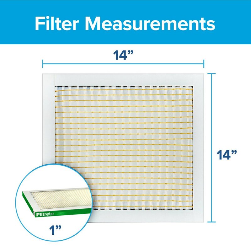 Filtrete 711-4 Pleated Air Filter, 14 in L, 14 in W, 8 MERV, 700 MPR, Fiberglass Frame