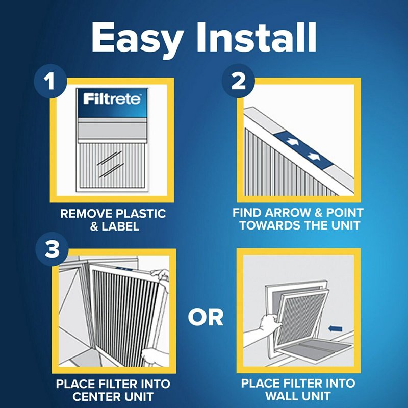 Filtrete 711-4 Pleated Air Filter, 14 in L, 14 in W, 8 MERV, 700 MPR, Fiberglass Frame
