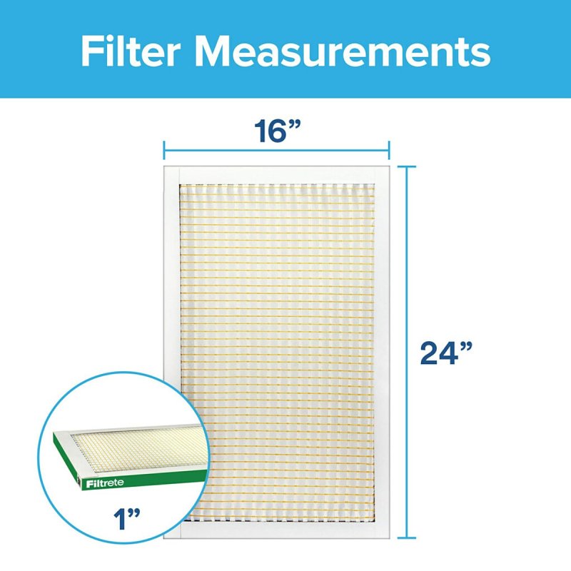 Filtrete 725-4 Air Filter, 24 in L, 16 in W, 8 MERV, 700 MPR