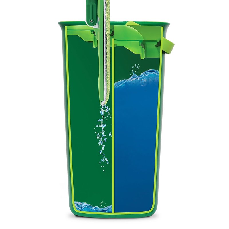 Libman Rinse 'n Wring 1516 Mop System, 51 in L, Loop and Hook Mop Connection, Microfiber Mop Head