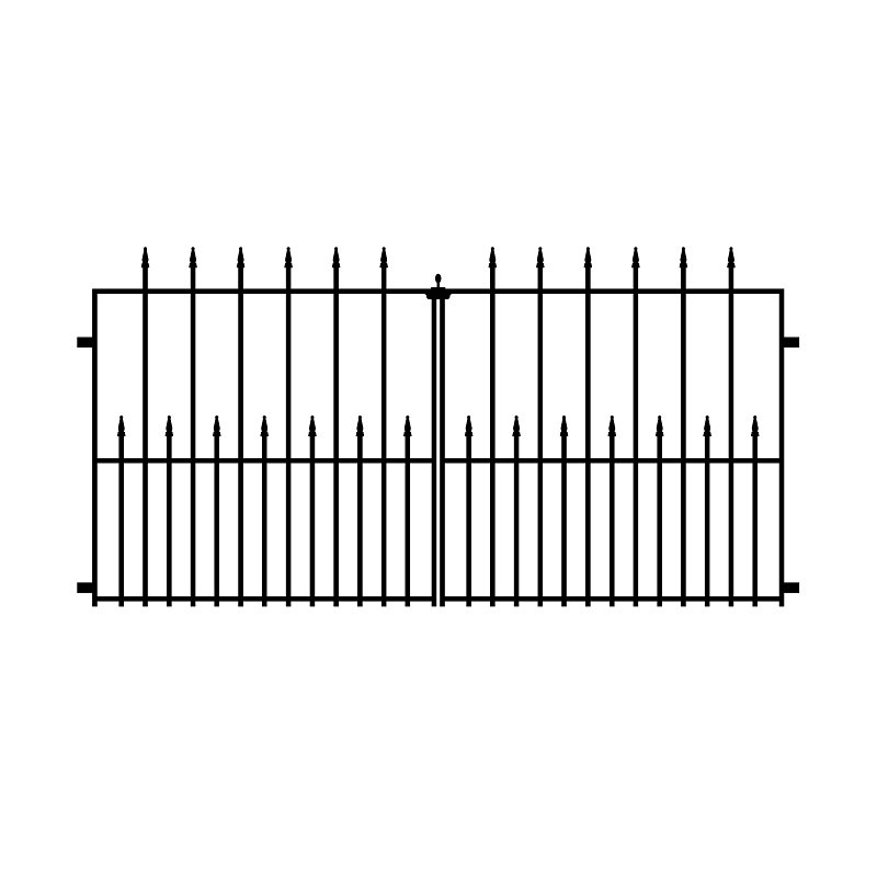 Nuvo Iron TEDGQF1 Tiger Eye Double Gate, 29 in W Gate, 34 in H Gate, Metal Frame, Black