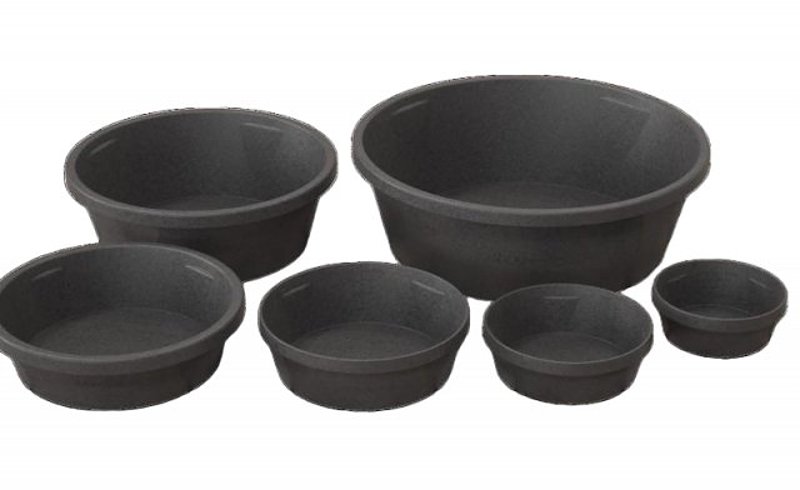 Red Barn 5600103 Feed Pan, 3 gal, Rubber, Black