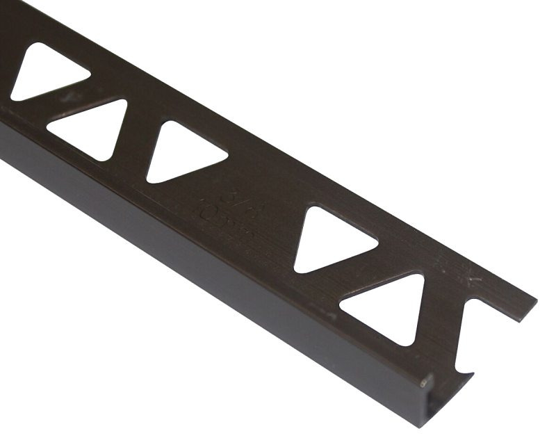 Shur-Trim ET2151SAB08 Flat Tile Edge, 8 ft L, 3/8 in W, Aluminum, Satin Antique Bronze