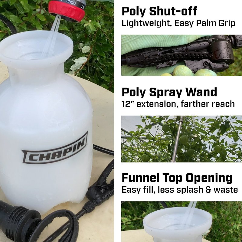 Chapin 20003 Handheld Sprayer, 3 gal Tank, Poly Tank, 34 in L Hose, Translucent