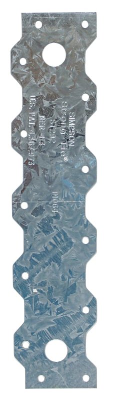 Simpson Strong-Tie ST Series ST292 Strap Tie, 9-5/16 in L x 2-1/16 in W Dimensions, 20 ga, Steel, Galvanized/Zinc