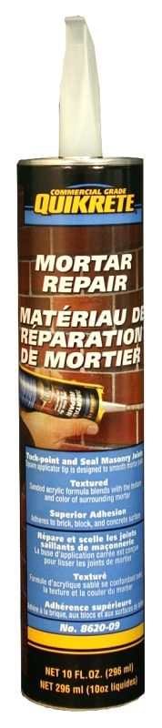 Quikrete 862002 Mortar Repair, Beige/Black/Gray, Paste, 296 mL Caulk Tube