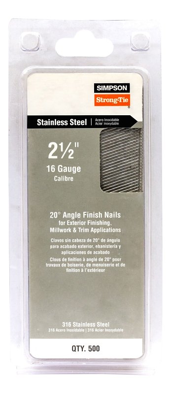 Simpson Strong-Tie 8D 2-1/2 in. Trim Coated Stainless Steel Nail Round Head 1 lb