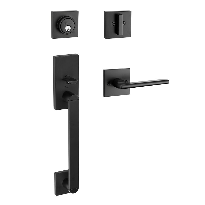 Taymor Professional Leading Edge 33-D9010 Entry Square Rose Handleset, Lever Handle, Matte Black, WR5 Keyway