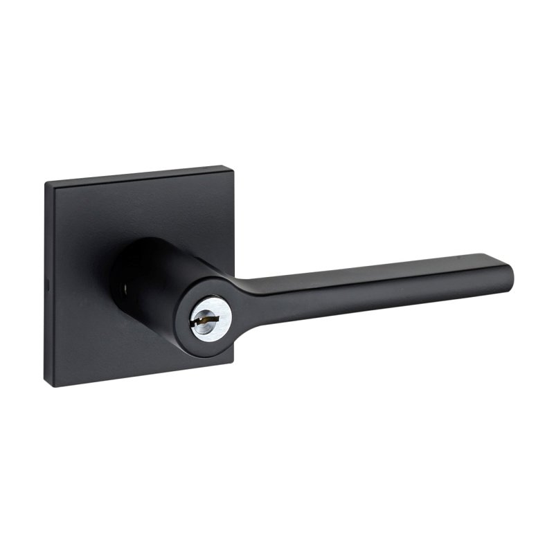 Taymor Professional Pace Line 34-FV009264BLK Entry Square Rose Leverset, Lever Handle, Matte Black, Metal, 3 Grade