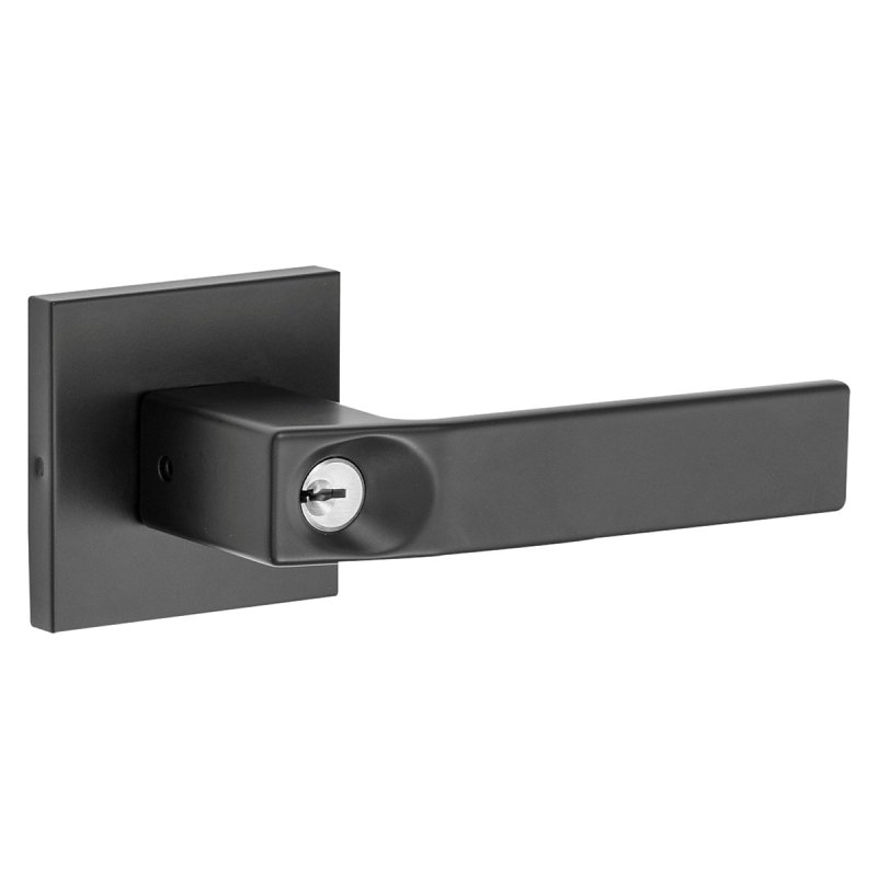 Taymor Professional Ramp Up 34-FV009364BLK Entry Square Rose Leverset, Lever Handle, Matte Black, Metal, WR5 Keyway