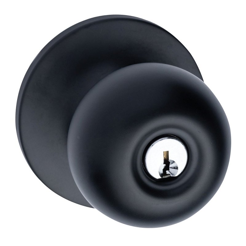 Taymor Professional 34-FV1214 Door Knob, Matte Black, Metal, KA5 Keyway, 3 Grade, Reversible Hand